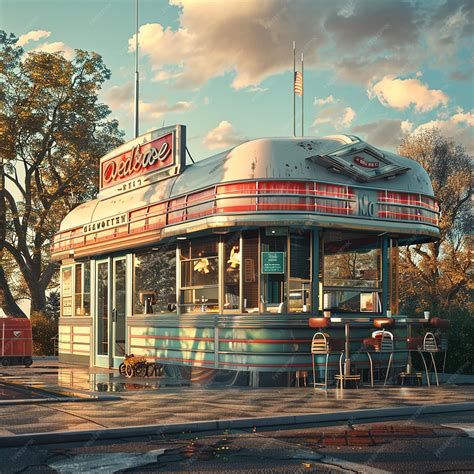 Premium Photo | 1960s Diner Scene Outdoor Setting