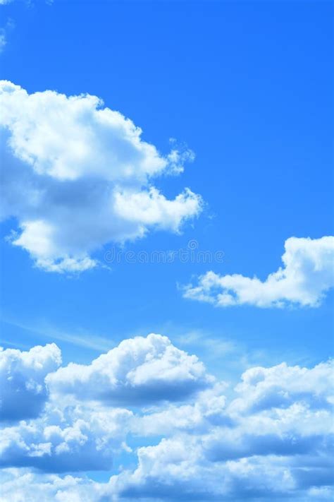 Blue Sky And Cloud As Background Texture In Vertical Frame Stock Image