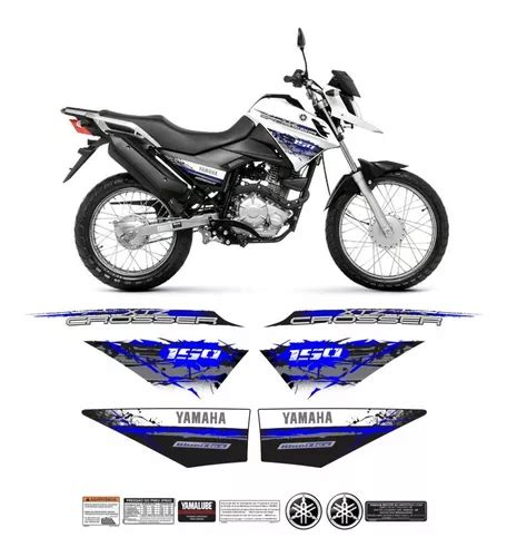 Kit Adesivo Faixa Emblema Para Yamaha Xtz Crosser 150 2014 Cor Crosser