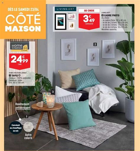 Promo Tapis Home Creation Living Cadre Photo Living Art Chez Aldi