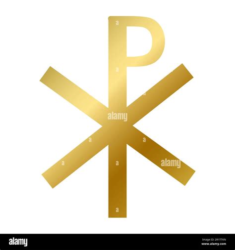 Chi rho symbol isolated. Christianity, catholicism religious golden ... 