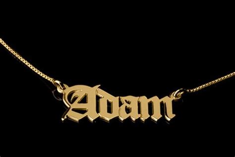 K Gold Plated Old English Script Name K Necklace Photo Necklace