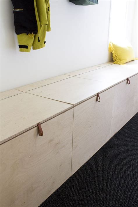 Plywood Storage Bench Google Search In 2020 Diy Storage Bench