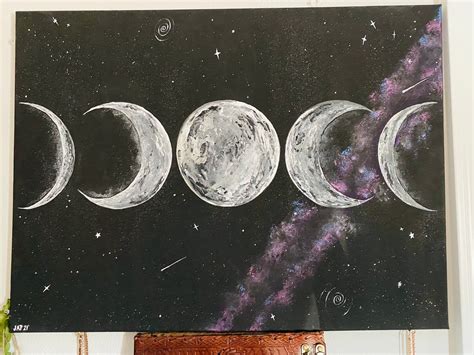 Moon Phase Magic Wiccan Painting | Etsy