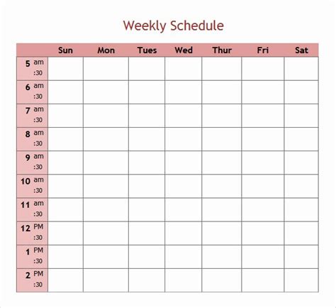 Weekly Staffing Schedule Template