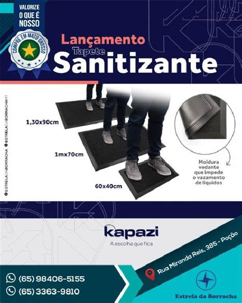 Tapete Sanitizante Kapazi Estrela Da Borracha