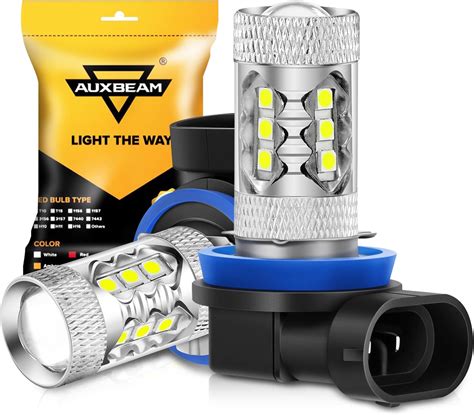 Amazon Auxbeam H H H Led Fog Light Bulbs Max W K Xenon