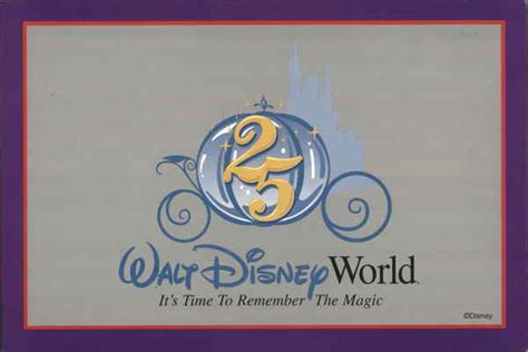 Walt Disney World 25th Anniversary Orlando, FL Postcard