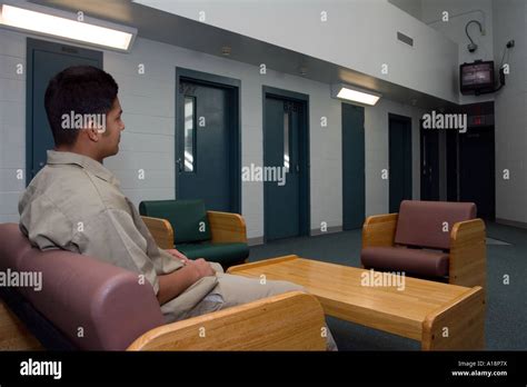 Juvenile Inmate Watching Tv In Dayrooml Correctional Youth Facility In