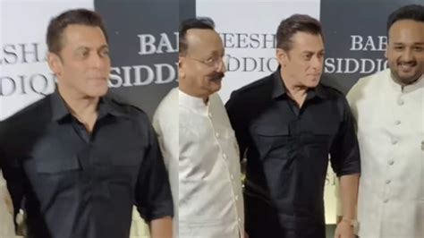 Salman Khan Looks Dapper In Black Pathani As He Attends Baba Siddiqui S