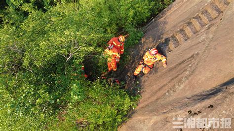 一家四口登山被困悬崖 消防搭建绳桥救援 三湘都市报