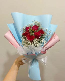 Big rose flower bouquet delivery | Rose babybreath flower bouquet ...