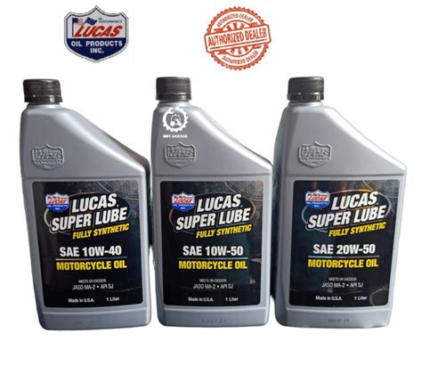 LUCAS Super Lube Fully Synthetic Motorcycle Oil 1Liter Original