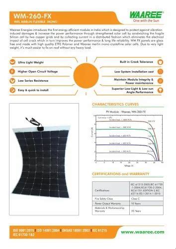 Waaree 250 W Flexible Monocrystalline Solar Panel At Rs 45watt