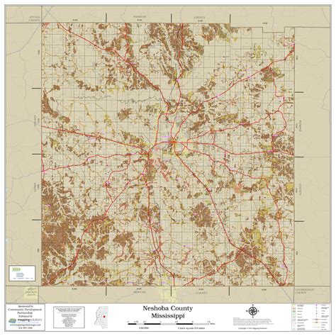 Neshoba County Mississippi 2022 Soils Wall Map Mapping Solutions