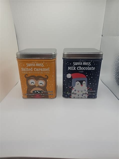 Vintage Swiss Miss Salted Caramel And Milk Chocolate Hot Cocoa Mix Tins