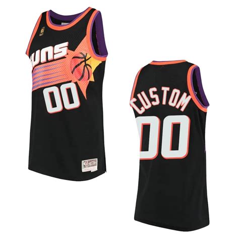 Custom Phoenix Suns Hardwood Classics Jersey Throwback 90s Black ...