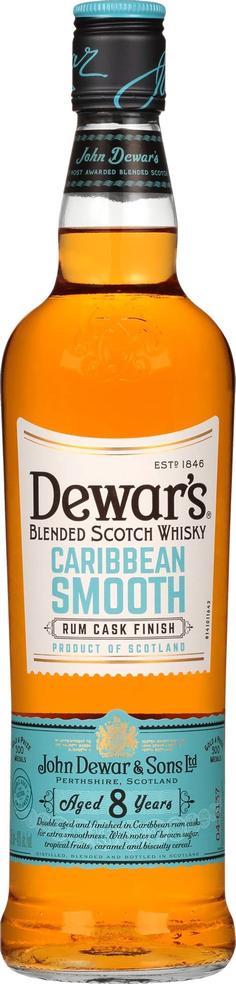 Dewars 8 Year Caribbean Smooth Rum Cask Finish Blended Scotch Whisky ...