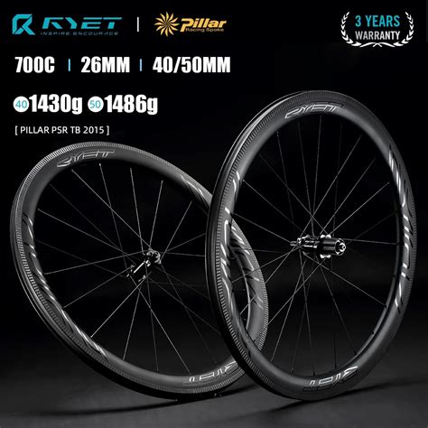 Ryet Carbon Wheelset Brake Bicycle Rim Road Wheels V Brake Clincher