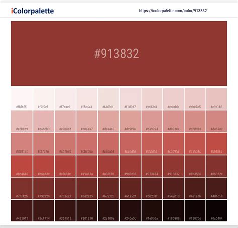 Pantone 18-1442 Tcx Red Ochre Color | Hex color Code #913832 ...