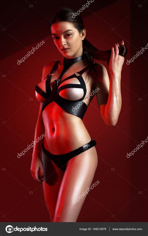 Beautiful Naked Woman Posing In Sexy Lingerie Stock Photo Olgasidorenko