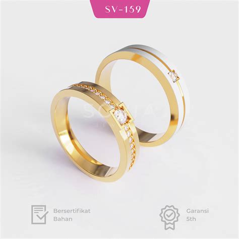 Cincin Kawin Cincin Platinum Cincin Emas Putih SV-159