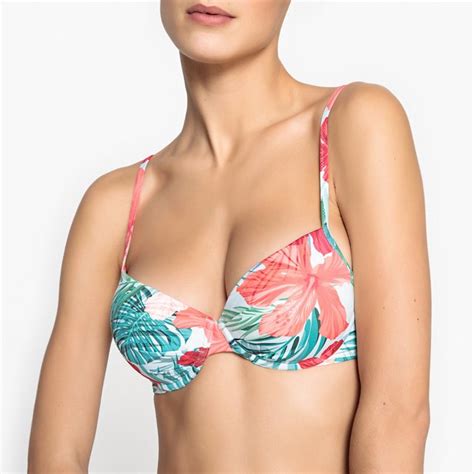 Bikini oberteil mit push up effekt geblümt motiv blumen La Redoute