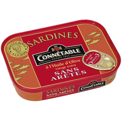 Sardines sans arêtes à lhuile dolive extra vierge Connétable