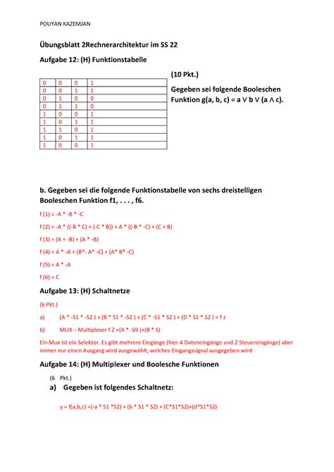 Übungsblatt 2 RA POUYAN KAZEMJAN Übungsblatt 2Rechnerarchitektur im