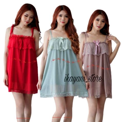 Jual IKAYANI STORE Lingerie Dress Babydoll Jumbo Renda Wanita Sexy Baju Tidur Big Size Dinas