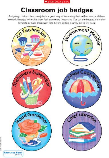 Classroom Job Badges Primary Ks1 Teaching Resource Scholastic