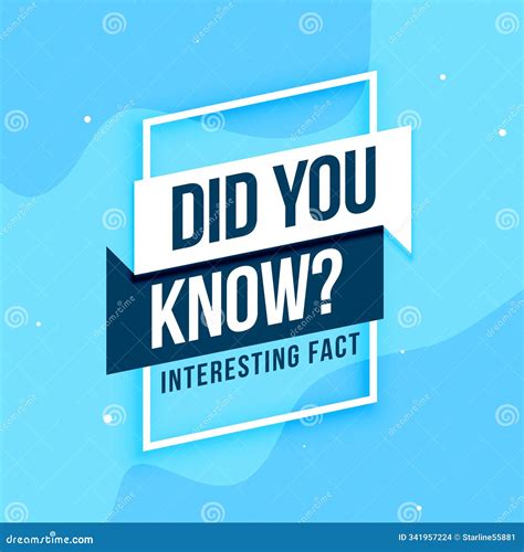 Modern Did You Know Interesting Facts Background Design Stock Vector
