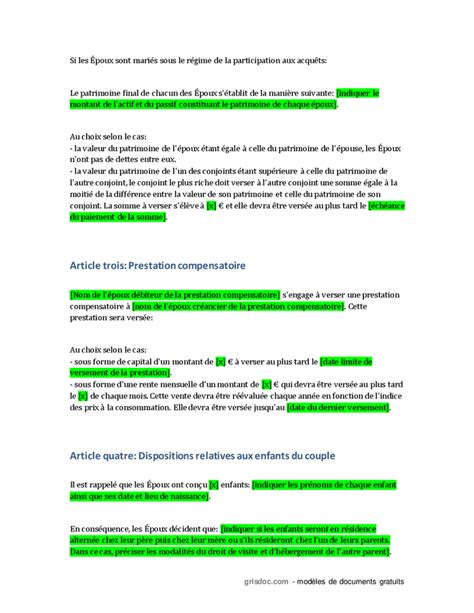 Contrat De Divorce DOC PDF Page 3 Sur 4