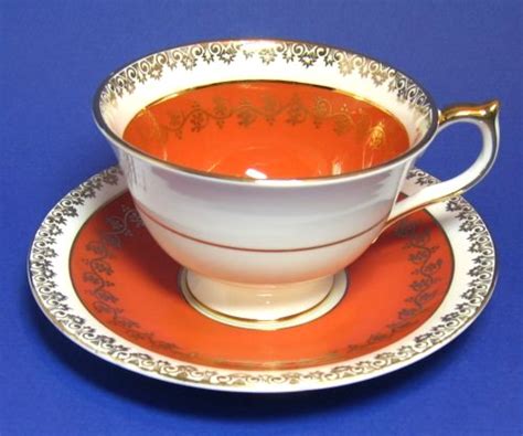 Aynsley Bone China Persimmon Gilt Tea Cup At Classy Option Vintage