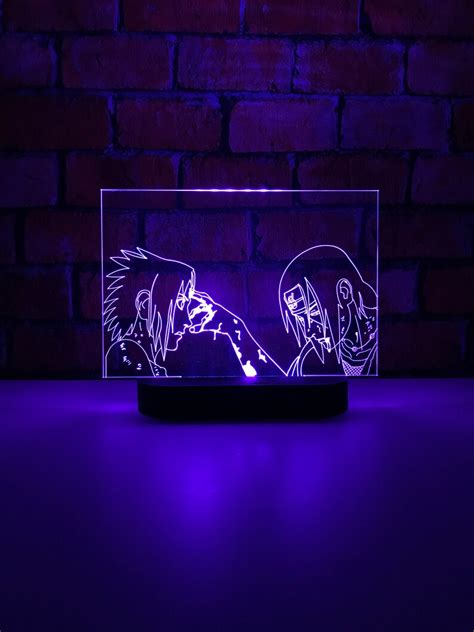 Naruto Sasuke Itachi D Night Light Led Anime Lamp Rgb Remote Etsy