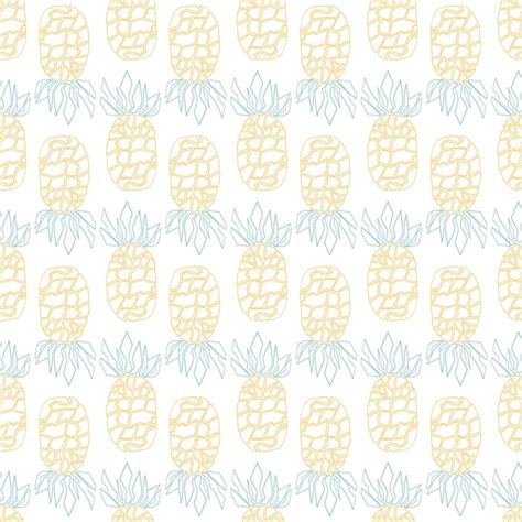 Premium Vector Seamless Pattern With Colorful Pineapple Fruits