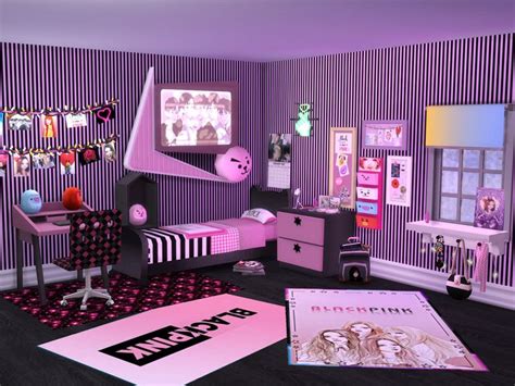 seimar8's It's A K Pop Thing | Sims 4 bedroom, Pink room decor, Sims