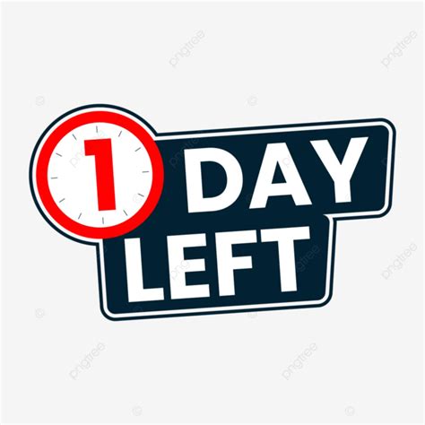 Countdown Banner 1 Day Left Vector Day Left Button Day Left Sticker