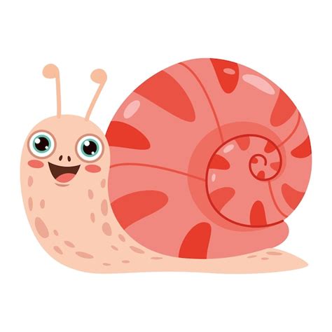 Ilustración de dibujos animados de un caracol Vector Premium