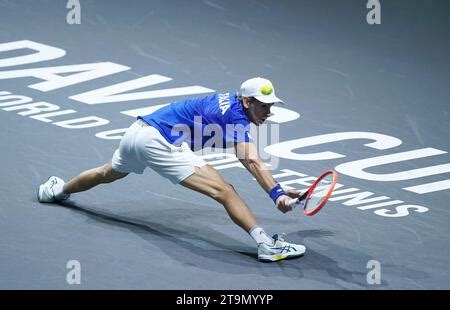 Italy S Matteo Arnaldi In Action During The Davis Cup Final Match