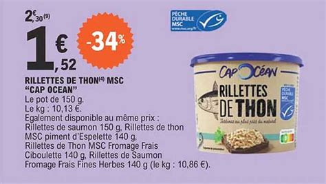 Promo Rillettes De Thon Msc cap Océan chez E Leclerc iCatalogue fr