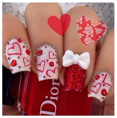 Simply Romantic And Sweet Nail Arts For Valentines Day Easyday Nail Designs Valentines