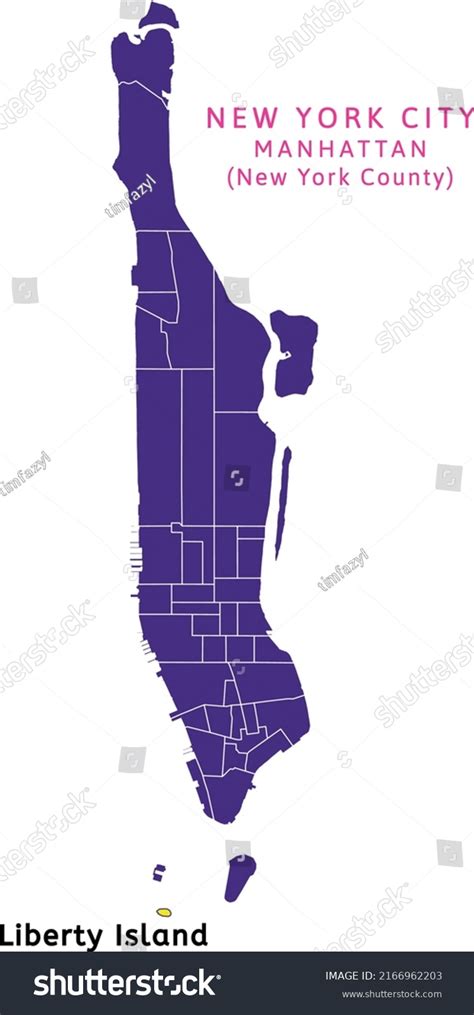 Liberty Island Neighborhood Location On Map Stock Vector (Royalty Free ...