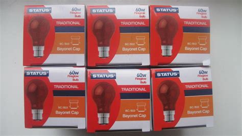 W Red Fireglow Light Bulbs Bayonet Bc B For Flame Effect Electric