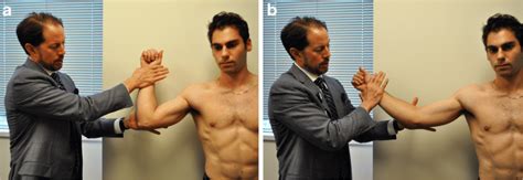 a, b Evaluation of valgus stability of the elbow via the moving valgus ...