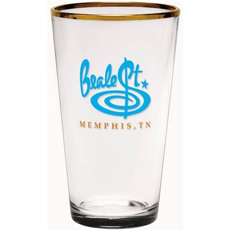 16 Oz Pint Glasses Are Available For Rush Order The Gold Rim Adds A Special Touch Glassware