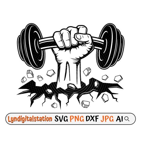 Dumbbell Svg Gym Workout Equipment Clipart Hand Fist Cut File Hand