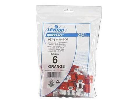 Leviton 61110 BO6 Extreme Quick Port Connector Orange 25 Pack