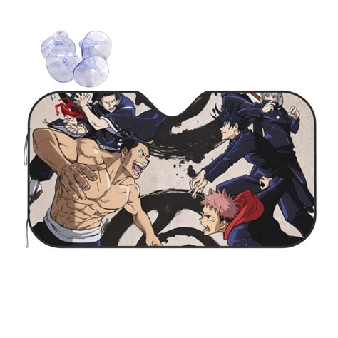 Jujutsu Kaisen Car Windshield Sun Shade Front Window Shade Foldable Uv