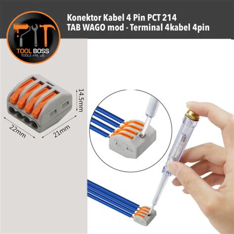 Jual KONEKTOR KABEL 4 PIN PCT 214 TAB WAGO MOD-TERMINAL 4 KABEL 4 PIN ...